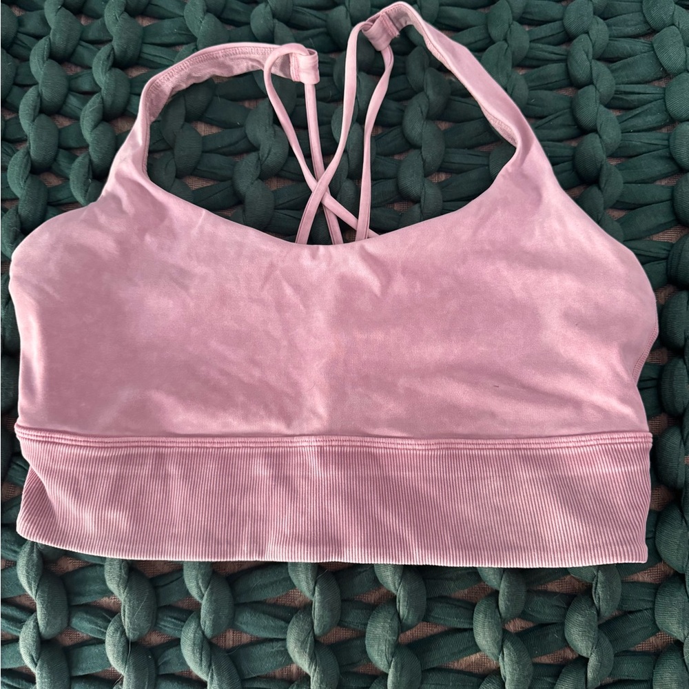 Lululemon Free To Be Bra *Long Line Rib Snow Wash Washed Antoinette